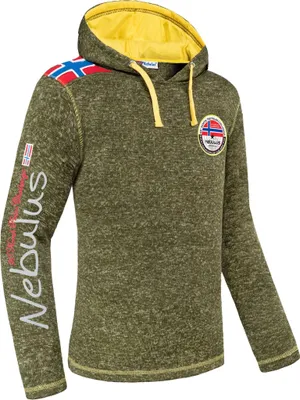 Produktbild von Nebulus Fleecepullover FLAGGY Herren, warmer Fleecepullover, Pulli aus Fleece mit Half Zip Reißverschluss, P5962 - Herren, grün meliert, M