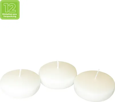 Produktbild von Maxi-Schwimmkerzen, Weiß, BOLSIUS, 29/77 Mm, 8h, 12 Stück