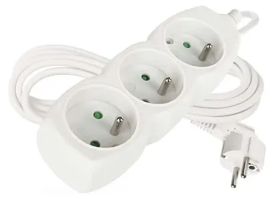 Obrázok produktu pre EMOS Predlžovací kábel 3 m / 3 zásuvky / biely / PVC / 1 mm2