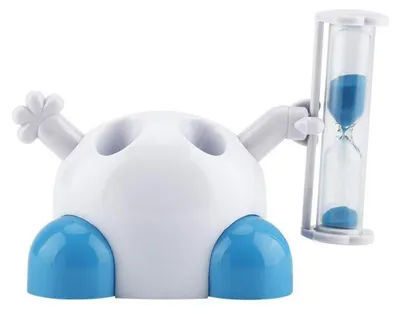 Produktbild von Zahnbürstenhalter Kinder mit 3-Minuten Sanduhr Timer Blau