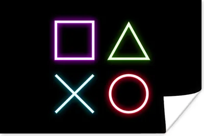 Produktbild von MuchoWow® Poster Gaming - Neon - Konsole - Schwarz - Controller - Gaming 60x40 cm - Schlafzimmerdekoration