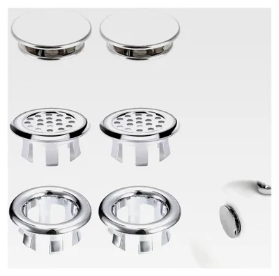 Produktbild von 6 Stück Überlaufabdeckung für Waschbecken, Überlauf Ringe, Überlaufblende, Zubehör für Küche und Badezimmer