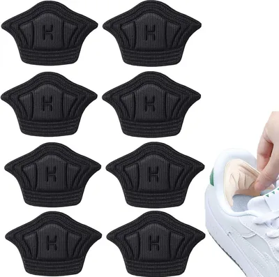 Produktbild von 4 Paar Fersenpolster Anti-Slip Fersenhalter Fersenschutz Schuh Polster Fersenkissen Stern Schwarz