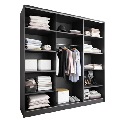 Produktbild von Offener Kleiderschrank MERV K1 180 schwarz