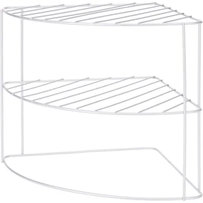 Zdjęcie produktu dla Organizer narożny na blat kuchenny na talerze, metalowy, 23 x 23 x 21 cm
