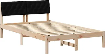 Produktbild von vidaXL Bettgestell Braun und Schwarz 120 x 190 cm Massivholz Kiefer