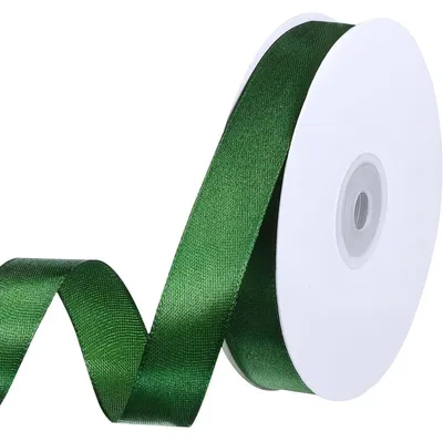 Image de Ruban de satin vert, 50 mètres x 20 mm, ruban décoratif en polyester, ruban cadeau pour la décoration