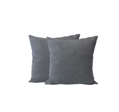 Produktbild von 2er Pack Kissenbezug Kissenhülle 40x40 in edler Wildleder Optik Alcatraz-anthrazit