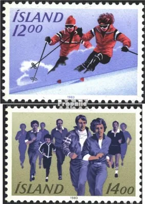 Produktbild von Briefmarken Island 1983 Mi 603-604 (kompl.Ausg.) postfrisch Breitensport