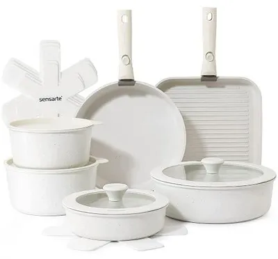 Zdjęcie produktu dla Zestaw garnków patelni ceramicznych 17 elementów nieprzywierający