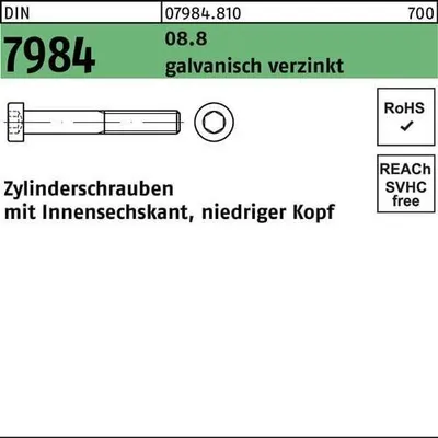Produktbild von Reyher  Zylinderschrauben DIN 7984 08.8 M 12x90 galv. vz (50 Stück)