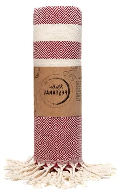 Produktbild von Hamamtuch 100% Baumwolle Pestemal XXL 95x200cm Strandtuch Saunatuch Fouta Badetuch Spa-Tuch Massagedecke Picknickdecke Yogatuch Duschtuch