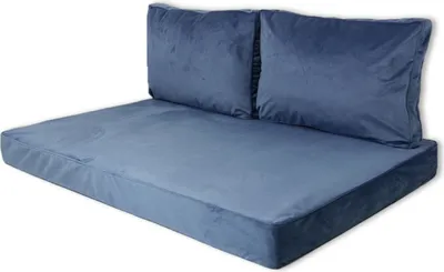 Produktbild von Palettenkissen 120x80 cm Blau / Safier Blue | Outdoor Velvet Stoff