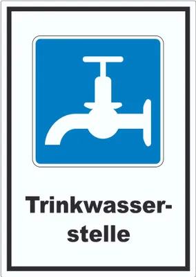 Produktbild von Trinkwasser Symbol und Text Aufkleber A7 (74x105mm)