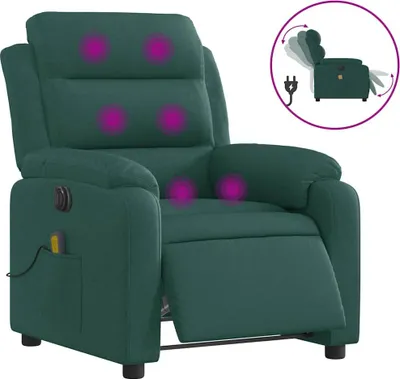 Produktbild von vidaXL Massagesessel Elektrisch Dunkelgrün Stoff