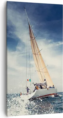 Produktbild von Bild auf Leinwand - Leinwandbild - Segeln Yacht Reise - 55x100cm - Wand Bild - Wanddeko - Leinwanddruck - Bilder - Kunstdruck - Wanddekoration - Leinwand bilder - Wandkunst - PA55x100-2797