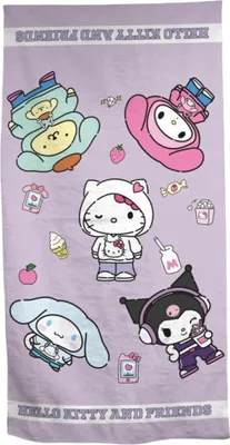 Produktbild von Hello Kitty Kuromi XXL Strandtuch Handtuch Badetuch 90x170 cm 100% Baumwolle