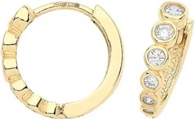 Image de Boucles d'Oreilles Femme Or 375/1000 avec Oxyde de Zirconium - 14mm*4mm; TRS37515