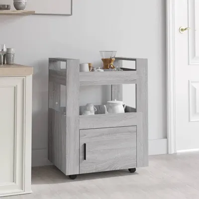 Obrázok produktu pre The Living Store Kuchynský vozík Grey Sonoma 60x45x80 cm Materiál na báze dreva