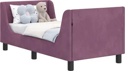 Produktbild von vidaXL Kinderbettgestell mit Kopfteil Lila 70 x 140 cm Samt
