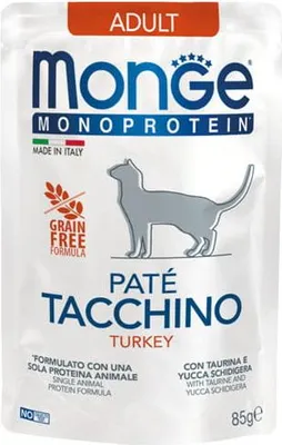 Productafbeelding van Monge Kattenvoer Adult, monoproteïne paté, kalkoen, 85g