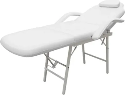 Produktbild von vidaXL Kosmetikstuhl Tragbar Kunstleder 185×78×76 cm Weiß