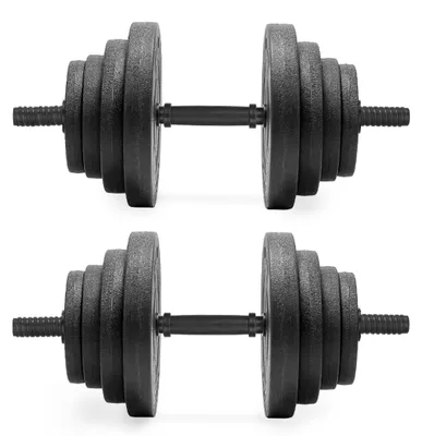 Immagine prodotto di ACTIGET Set di manubri da 30 kg 2 bilancieri da 15 kg, dischi, morsetti
