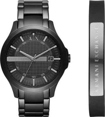 Obrázek produktu pro Armani Exchange AX7101 HAMPTON Dárková sada náramek a hodinky Pánské černé