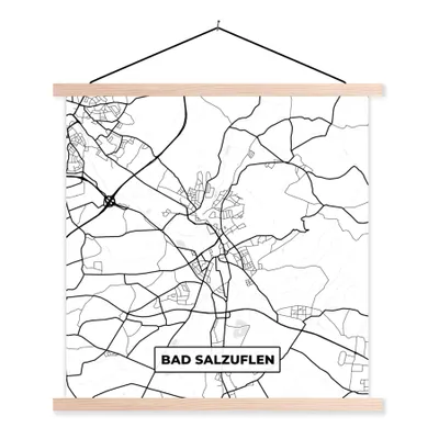 Produktbild von MuchoWow® Textilposter Karte - Bad Salzuflen - Stadtplan - Wegbeschreibung 40x40 cm mit holzfarbenen Rahmen - Posterleiste