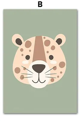 Produktbild von Poster Kinderzimmer Dschungel Tiere · Kinderzimmer Bilder · Wand Deko · Kunst Druck · Deko Print · ohne Rahmen · Motiv B · 20×25 cm