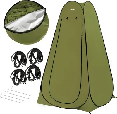 Produktbild von Outtec® Camping Pop-up Duschzelt, Toilettenzelt, Tragbares Umkleidezelt, WC-Zelt - 118x118x190 cm - inkl. Tragetasche - für Outdoor, Strand, Camping