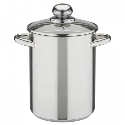 Produktbild von Gsw Spargel- und Spaghettitopf, rostfreier Edelstahl, 16 cm Ø, 21,0 cm H, 4,2 L, mit Glasdeckel, hochglanzpoliert, wärmeabweisende Edelstahlgriffe, für alle Herdarten (inkl. Induktion), spülmaschinengeeignet