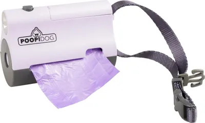Obrázek produktu pro Dávkovač sáčků na psí exkrementy Poopidog s LED diodou - fialový
