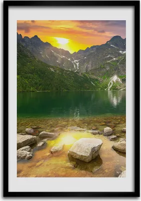 Produktbild von Bild - Bilderrahmen - Foto - 70 cm x 100 cm - MDF - Rahmen - Wandkunst - Seeauge der Tatra-Berge