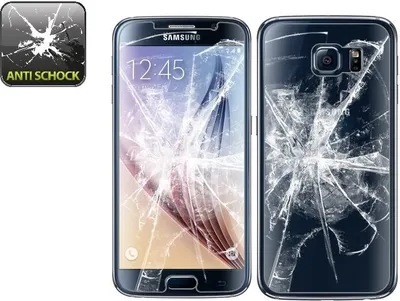 Produktbild von 2x Panzerfolie für Samsung Galaxy S6 ANTI-SCHOCK Displayschutzfolie HD KLAR F/B