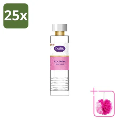 Immagine prodotto di 25 flaconi di Duru Eau de Cologne, disinfettante per le mani al profumo di fiori di ciliegio, capacità 400 ml - Confezione risparmio - 25 pezzi