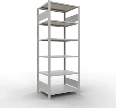 Produktbild von Schulte Büro-Fachbodenregal MULTIplus150 Stecksystem ohne Mittelanschlag | Grundregal | Fachlast 150kg | 200x75x60cm | 6 Ebenen | Beidseitig nutzbar | Lichtgrau