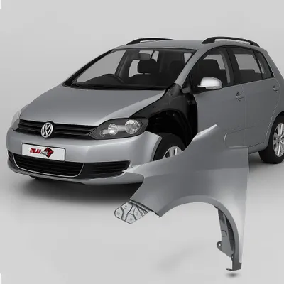 Productafbeelding van BLU Spatbord geschikt voor Volkswagen Golf V+ / Golf 5 PLUS LA7Y Links Grijs ZinnGrau | 2005-2009 | Voorzijde | Gelakt | Montageklaar