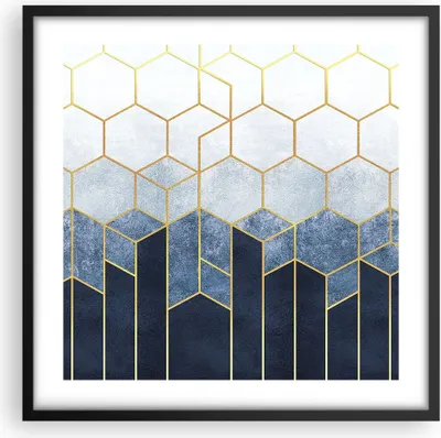 Produktbild von Gerahmtes Poster - Schwarzer Rahmen - Abstraktion Figuren Geometrisch - 50x50 cm - Wand Bild - Wanddeko - Wandbilder - Kunstposter - Wandposter - Bilderrahmen - Bilder - Kunstdruck - P2BAC50x50-5135
