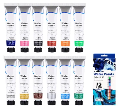 Immagine prodotto di 12 Colori Acquerello Sostituzione professionale fai da te facile da miscelare durevole acqua vibrante per bambini principianti (Serie Blu) 606W