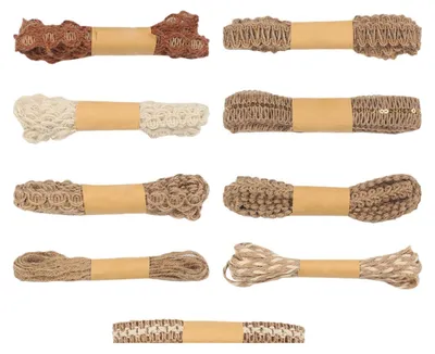Juteband-Set, 9 Rollen, 2 m, Retro-Stil, Naturmaterial