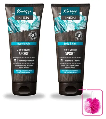 Immagine prodotto di 2 confezioni di Kneipp Men, gel doccia e shampoo 2-in-1 per sport, 200 ml ciascuna - confezione risparmio, 2 pezzi