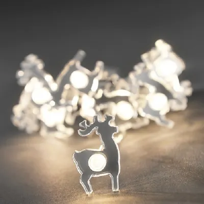 Produktbild von LED Deko Lichterkette 10er Rentier Batterie warmweiß innen 3184-103