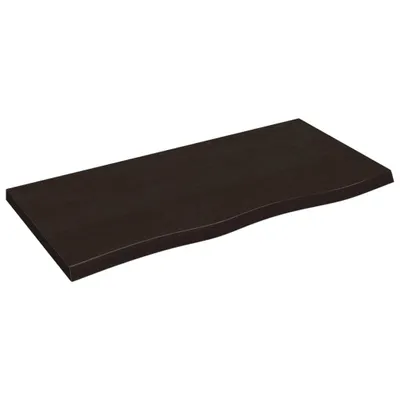Obrázok produktu pre vidaXL Nástenná polica tmavo hnedá 100x50x(2-4)cm masívne drevo dub ošetrené