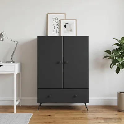 Immagine prodotto di Credenza vidaXL nera 66 x 34,5 x 95 cm in materiale derivato dal legno