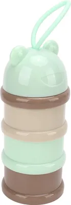 Image de distributeur de formules de lait en poudre pour bébé à 3 couches, récipient de conservation des snacks amovible, portable, empilable et pivotant, bleu clair