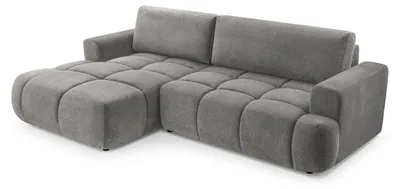 Produktbild von Masseno Ecksofa VASTO mit Schlaffunktion L-Form, Sofa mit Bettkasten, Wohnzimmersofa, Couch, Soffa, Bettsofa, Couchgarnitur- Grau, VINCI 07