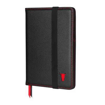 Image de Porte-passeport TORRO en cuir - Noir avec détail rouge