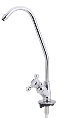 Image de Robinet de cuisine en alliage de zinc de 6 mm, chromé, avec filtre à eau potable par osmose inverse (RO)