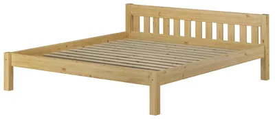 Produktbild von Ehebett Doppelbett 180x200 Massivholzbett Kiefer natur Futonbett Zubehör wählbar V-60.38-18Rollrost inkl.